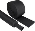 Black 2:1 Ratio Automotive Heat Shrink Braided Sleeving,Wear-Resistant Flat Woven Shrinkable Sleeve Fabric Car Cable Wires Hoses Protection (2''-8ft)