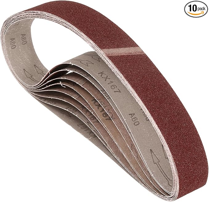 10 Pcs Sanding Belts 1 x 42 Inch 60 Grit Aluminum Oxide Abrasive Sandpaper for Belt Sander Metal Grinding Wood Working Weld Rust Removal