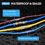 Kuject 260PCS Heat Shrink Wire Connectors, Multipurpose Electrical Wire Connectors Kit, Waterproof Solder Seal Terminal Connectors, Insulated Spade Crimp Ring Butt Splice Connectors for Marine Truck