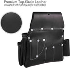Heavy Duty 19 Pocket Leather Tool Belt Multipurpose Pockets Work Organizer Pouch Framing Fat Lip Tool Holder for Carpenter, Construction, Handyman, and Electrician Tool Belt Set