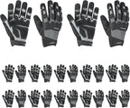 HANDLANDY Mens Work Gloves Touch screen, Utility Mechanic Gloves, Flexible Breathable Fit- Padded Knuckles & Palm