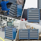 5-Drawer Rolling Tool Chest,Tool Chest on Wheels and Keyed Locking System,Tool Cabinet with Stainless Counter Top and Drawer Liners,Special Link Buckle for Connecting,for Home,Garage