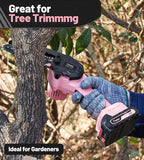 Tietoc Pink Mini Chainsaw 6 Inch Cordless, Portable Electric Chain Saw Small Handheld Battery Powered Super Saws, Tools for Household & Garden, Valentine's Day Gifts for Her Him Women Mom Mothers 2025