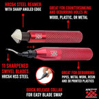 AFA Tooling - Deburring Tool & Countersink Hand Reamer with 10 Extra Blades - Works on Metal, Resin, PVC Pipes, Copper, Plastic and 3D Printed Edges - Plumbing & 3D Printing Burr Removal Reamer Tool