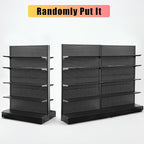 Eastern Tree Pegboard Display Stand, 4x6.5 Feet Gondola Retail Shelving Wall Display for Convenient Grocery Office Supply or Retail Stores, Standing Peg Board Display Rack with 30 Hooks