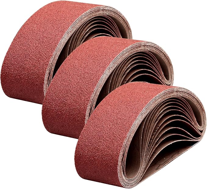 Taokyid 30 Pcs 3x18 Inch Sanding Belts,10 Each of 40 80 120 Grits Aluminum Oxide Sandpaper for 3 x 18 Inch Belt Sander