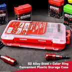 42pieces Screwdriver Bits Set, Impact Magnetic S2 Steel Multi Insert Power Bits Tips with Impact Bit Holder with Storage Box（PH/TORX/SQ/PZ/HEX/SL）