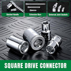 SK 1/2" Drive Socket Set, SAE Sockets, 11-Piece 7/16" to 1-1/16", SuperKrome Finish, Premium CR-V Construction, with Aluminum Socket Organizer