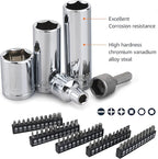 Amazon Basics Mechanic's Socket Tool Set With Case, SAE and Metric Sizes, 201-Piece