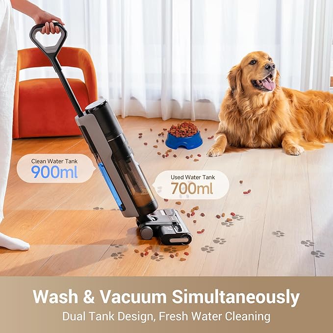 DREAME G10 Wet Dry Vacuum Cleaner, Cordless Vacuum Mop All in One with Auto Self-Cleaning, Up to 30 Mins Runtime, Cordless Floor Cleaner Machine for Hard Floors, Edge Cleaning Wet Dry Vacuum