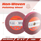6 Inch Flap Wheel, Non-Woven Abrasive Polishing Wheel, 1 Inch Thickness, 3/4 Inch Arbor, for Bench Grinder (4 Pcs Grit320 SP)