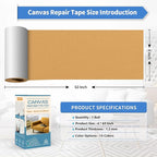 KING MOUNTAIN Canvas Repair Tape,Outdoor Gear Patch, 4×63 Inches,Waterproof,Self-Adhesive for Repairing Boat Covers,Sun Shades,Sofas,Tents,Lounge Chairs,Awnings (Light Brown)