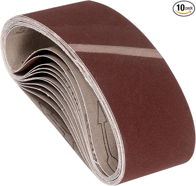 10 Pcs Sanding Belts 3 x 21 Inch 240 Grit Aluminum Oxide Abrasive Sandpaper for Belt Sander Metal Grinding Wood Working Weld Rust Removal