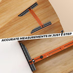 Stair Tread Template Tool - Precision Stair Gauge Measuring Tool with Self Locking Width, 8-72 Inches Lightweight Stair Tread Tool & Jig for Steps Measuring & Scribe, Orange