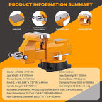 Bench Vise 4.5-Inch Heavy Duty Vise 210° Swivel Base, Multi-Purpose Vise with Large Anvil for Industrial, Home(4.5" Jaw Width)