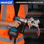 Electric Hydraulic Cable Lug Crimping Tool 9 Ton Hydraulic Electrical Wire Terminal Cable Lugs Crimper Rechargeable Crimping Tool Kits with 11 Dies, 8 AWG to 500 MCM