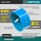 4 Inch Hole Saw with Arbor for Metal and Wood Cutting, Bi-Metal Hole Cutter, 4" Hole Saw Kit for Drywall, Wood, PVC Boards, Fiberglass and Vent Pipes