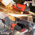 SHALL 4-1/2 Inch 11000 RPM Angle Grinder 4Amp with 2 Guards, 3 Cutting Discs, 3 Grinding Wheel, Non-Slip Handle, Wrench and Carbon Brush for Metal and Wood