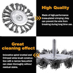Rocaris 7Pcs Twist Knot Wire Wheel Brush for Drill Crimped Cup Wire Wheels Brush Set for Drill with 1/4-Inch Shank for Rust Removal, Corrosion and Scrub Surfaces