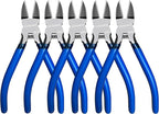 Wire Cutters 5 Pack, 6.5 inch,KAIHAOWIN Flush Cutters Diagonal Cutters Side Cutters Precision Ultra Sharp Spring Loaded Wire Snips Clippers Dikes Cutting Pliers Small for Crafting Jewelry Making,Blue