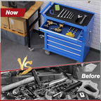 Rolling Tool Chest with Drawers, 7 Drawers Tool Chests & Cabinets, Metal Toolbox with Wheels, Lockable Storage Cabinet, Garage Tool Box with Drawers (Blue, 7 Drawers)