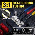 haisstronica Non Insulated Wire Connectors Kit 360 PCS - AWG 22-10 Tinned Copper Electrical Crimp Terminals with 3:1 Heat Shrink Tubing for Automotive, Marine, Industrial Wiring