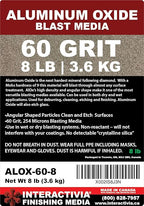 #60 Aluminum Oxide - 8 LBS - Medium Sand Blasting Abrasive Media for Blasting Cabinet and Blasting Guns.