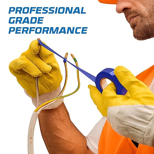 OHLECTRIC Professional Grade Vinyl Electrical Tape (10 Pack) Blue - 7 Mil Thick Flame-Retardant, Heat & Weather Resistant 3/4 Inch x 60 Feet | Ideal for Contractors & Electricians