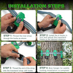 Tree Stand Strap Bow Hangers - Comes with 3 Metal Gear Hooks and 1bow Hanger Archery, for Tree Stand Platform Saddle Hunting Accessories-No Plastic Parts，Storage Bag Included