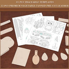 UHAPEER 88PCS Leather Crafting Kit: Leather Working Tools and Supplies for Adult, with Stamping Dyeing Carving Tools, Video Tutorial for Beginners to DIY Earring Wallet Keychain Wristband