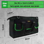 20 Inch Tool Bag With Comfortable Shoulder Straps, Waterproof Wide Mouth Tool Kit, Large Tool Bag Tool Storage Package For Men/Women (20IN Green)