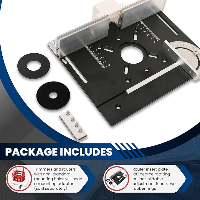 Elestoria Aluminum Router Table Insert Plate (Black)