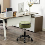 Rolling Stools with Wheels (Chair & Small Table in One) (Adjustable Height Barber Chair 20.67"-24.61"), Green Ergonomic Stool with Storage
