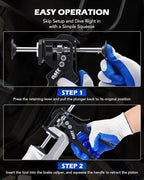 Orion Motor Tech Speedy Brake Caliper Compressor, Heavy Duty Single Dual Brake Piston Compressor Tool for Brake Pad Replacement, Disc Brake Caliper Tool Compatible with Most Cars & Trucks, Black
