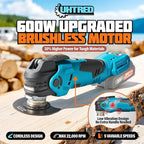 Updated Cordless Oscillating Multi-Tool, Brushless Oscillating Tool Kit, Max 22000 OPM 5 Variable Speed, 3.6° Oscillation Angle, Oscillating Saw for Cutting, Nailing, Scraping, Sanding (Tool Only)