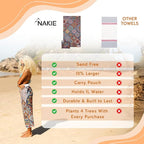 Sand Free Beach Towel, Quick Dry, Lightweight and Compact with Storage Bag, 160x90cm, Made from Recycled Bottles for Beach, Pool, Travel, Swimming and Outdoor Use