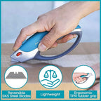 Box Cutter Retractable Utility Knife - Two Pack Heavy Duty Box Cutter Knife Cardboard Cutter - Box Opener Razor Knife - Box Knife Carpet Cutter with 5 Sharp Utility Blades (Blue 2 Pack)