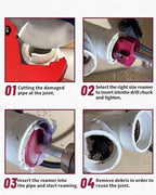 Pipe Reamer with 1-½-Inch Head Aluminum Fitting Saver, Socket Saver For SCH40, ABS Pipe, Water Lines
