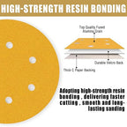 6 Inch - 6 Hole Hook and Loop Sanding Discs 180 Grit, Random Orbital Sandpaper for Automotive and Woodworking - 100 Pack
