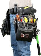 Daisy Leather PRO DL-101 Oil tanned Premium 25 pockets Heavy duty Tool Belt, Carpenter belt Pouch for Construction, Carpenter, Craftsman and Electricians workers, Black, X-Large