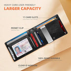 RUNBOX Slim Wallets for Men - Leather Money Clip Mens Wallet - RFID Blocking Front Pocket Bifold Wallet - Thin Credit Card Holder with Gift Box