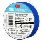 3M Temflex Multi-Purpose Vinyl Electrical Tape 165, Blue, 3/4 in x 60 ft (19 mm x 18 m), 10 Roll Pack