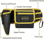 Tool Belt 7 Pockets, Adjustable Tool Belts for Men, Heavy Duty Utility Belt, Waterproof Tool Pouch for Carpenter/Electrician/Construction (Black Yellow)
