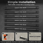 Goplus 6PCS 18" Magnetic Tool Holder, Magnetic Tool Holder Strip, Heavy Duty Magnetic Tool Bar,Space Saving Metal Tool Organizer Rack,Tool Magnet Bar for Workshop Garage, 176LBS Capacity Total