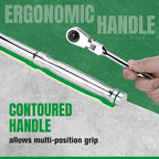 SK 1/2" Drive Flex Head Ratchet Handle, 90-Tooth Ratchet, Premium CR-V Construction, Reversible Design, with Contoured Handle