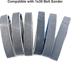 1x30 Inch Silicon Carbide Sanding Belts, 4 PCS Each of 80,120, 240, 400, 800,1000 Grits Knife Sharpening Belt Kits for 1 x 30 Inch Belt Sander, 24 Pack