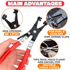 Radiator Hose Clamp Pliers Automotive - Hose Pliers Automotive Clip Removal Tool with Locking Mechanism - Carbon Steel Spring Clamp Tool for Car Repair, Plumbing and Removal of Clamps