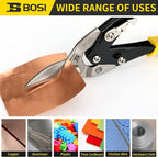 Aviation Tin Snips Straight Cut Heavy Duty Sheet Metal Cutter Snips Shears Cutting Metal Sheet Chrome Vanadium Steel Sharp Blades Safety Latch (10inch Straight)