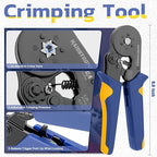 haisstronica Ferrule Crimping Tool Kit Black Wire Ferrules Crimper with 1200PCS Ferrule AWG 23-10 Wire End Ferrule Terminals