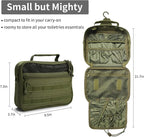 SMONT Toiletry Bag for Men Travel Toiletry Organizer Dopp Kit Organizer Toiletries Travel Bag Shaving Hygiene Bag Bathroom Hanging Men's Toiletry Bag for Short Trips Army Green